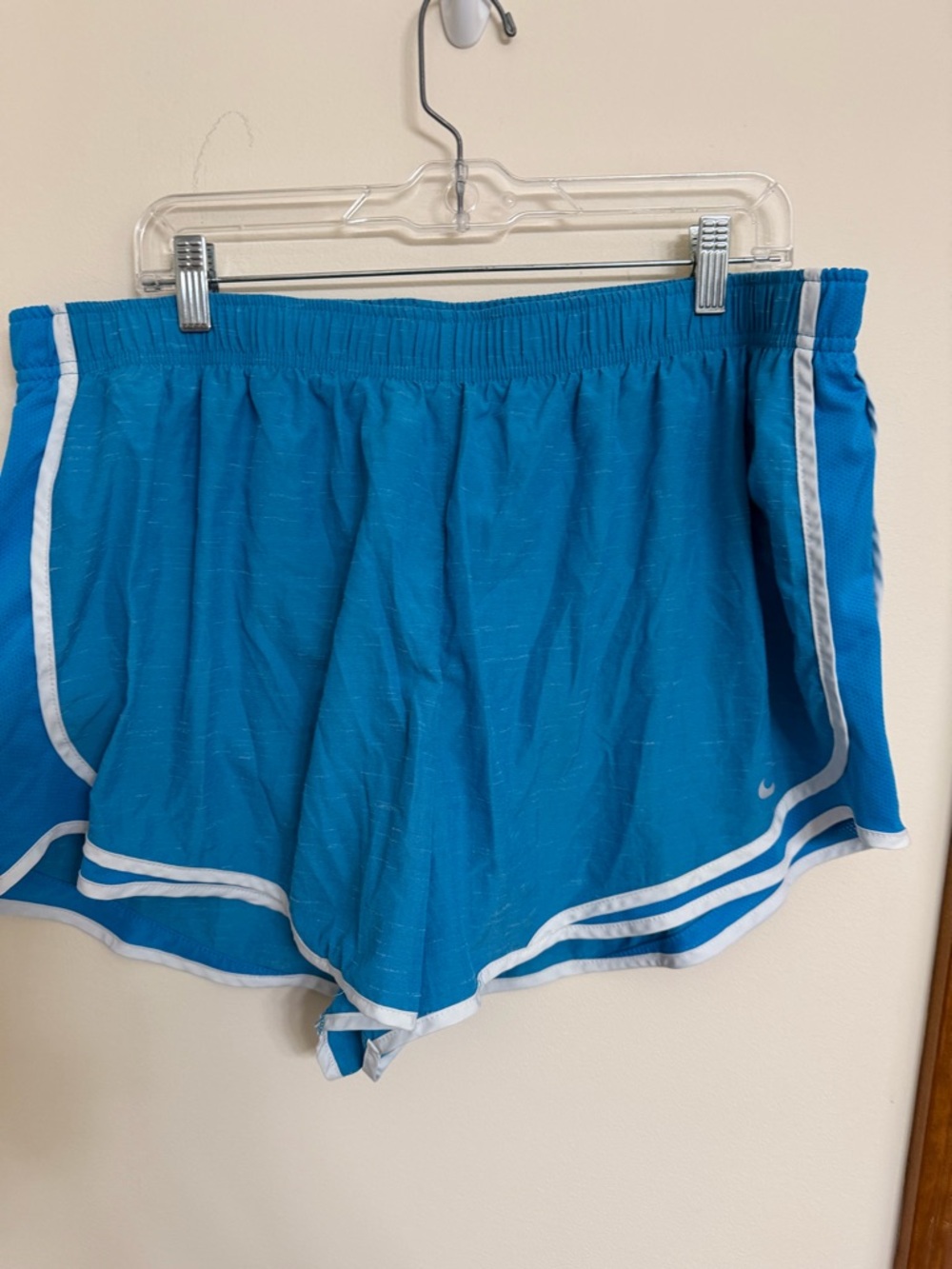 Women’s Nike Teal-Blue Tempo Shorts with White Piping